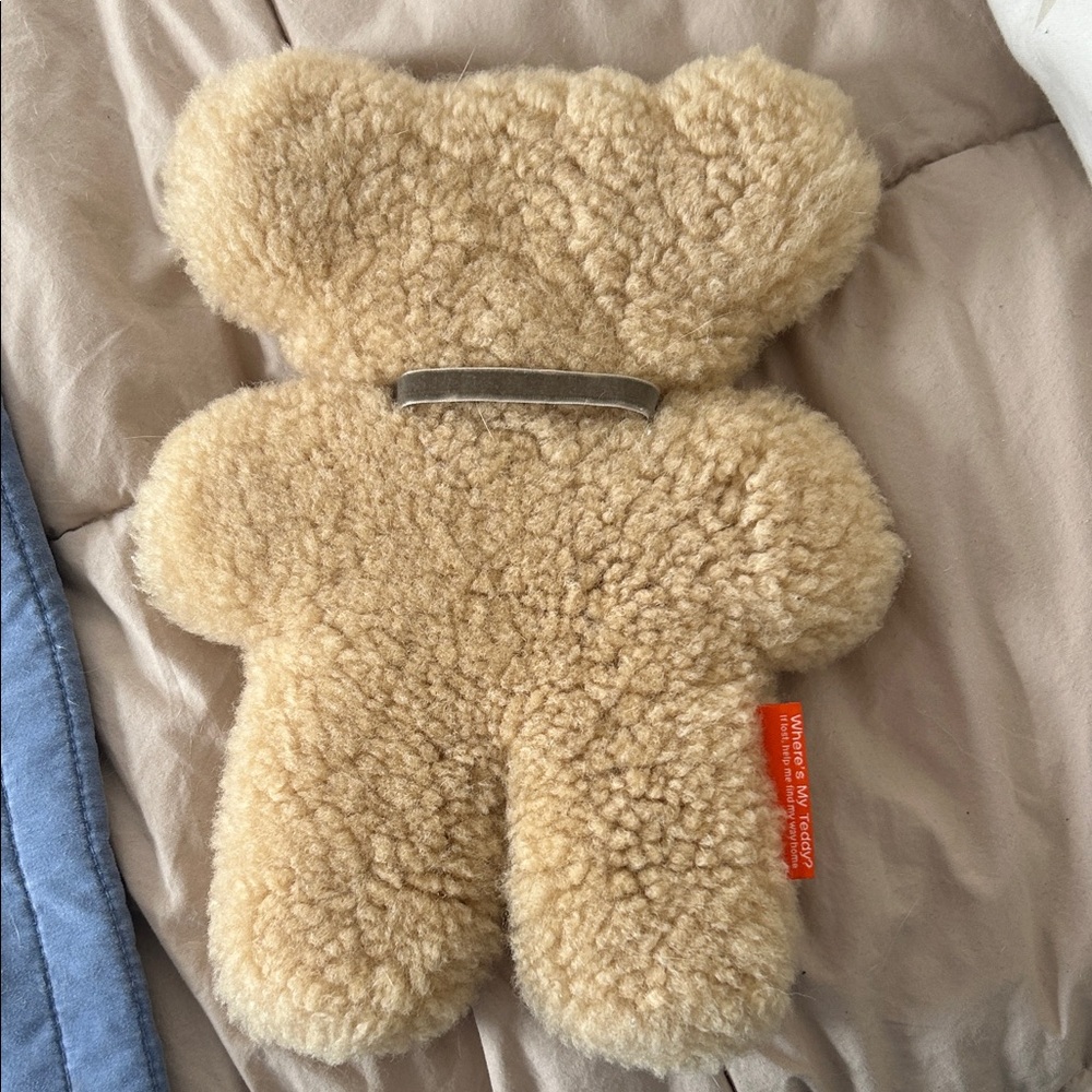 Adorable 100% Australian sheepskin teddy bear pillow in Honey - Picture 3 of 9